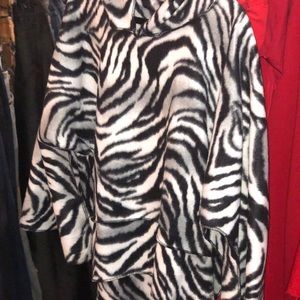 Black and White Zebra Fleece Top